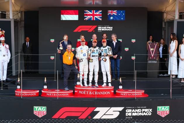 May 25, 2025, Montecarlo, Monaco, Monaco: Podium of the Race, Sunday, Formula 1 Tag Heurer Grand Prix de Monaco 2025 at Monte Carlo (MC), may 23-25 2025 Montecarlo Monaco - ZUMAm217 20250525_zsp_m217_040 Copyright: xAlessioxDexMarcox