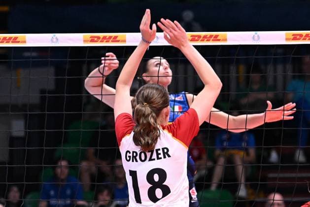 Leana Grozer ( Germany ) during the match Italy vs Germany at Pala Panini Modena 25may2025 , AIA AeQuilibrium Cup Women Elite.  Copyright: xDuilioxDellaxLibera IPAxSportx xipa-agency.netx xx IPA_58240340 IPA_Agency_IPA58240340