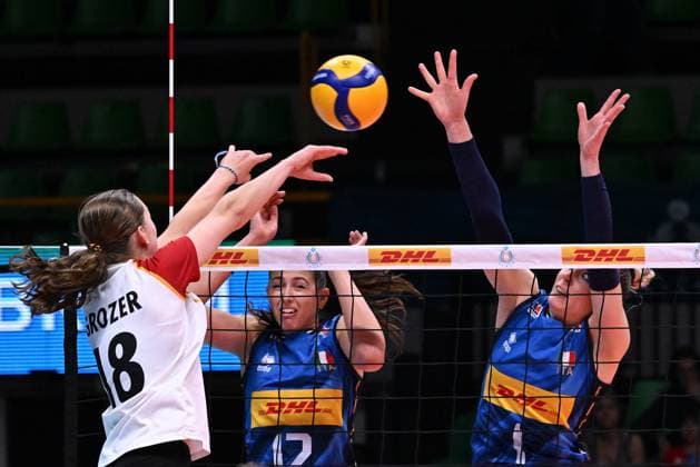 Leana Grozer ( Germany ) during the match Italy vs Germany at Pala Panini Modena 25may2025 , AIA AeQuilibrium Cup Women Elite.  Copyright: xDuilioxDellaxLibera IPAxSportx xipa-agency.netx xx IPA_58240345 IPA_Agency_IPA58240345