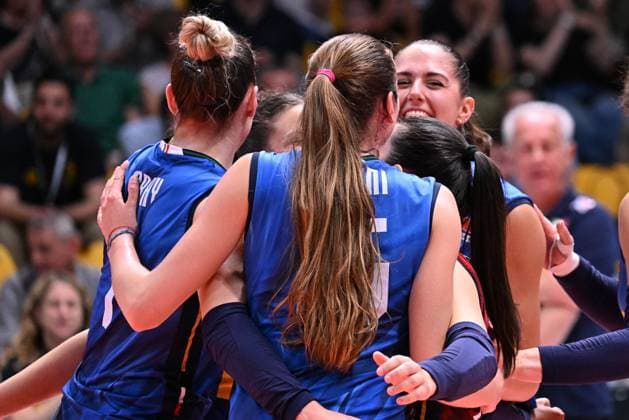 Players of Italy during the match Italy vs Germany at Pala Panini Modena 25may2025 , AIA AeQuilibrium Cup Women Elite.  Copyright: xDuilioxDellaxLibera IPAxSportx xipa-agency.netx xx IPA_58240385 IPA_Agency_IPA58240385