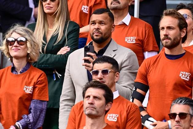 TENNIS : Hommage a Rafael Nadal - Roland Garros 2025 - 25 05 2025 Jo Wilfried Tsonga ( France ) attends the tribute to Rafael Nadal during the 2025 French Open at Roland Garros on May 25, 2025 in Paris, France. ( Photo Dante Badano PSNewz ) - ParisFrance  Copyright: xx