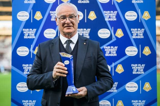 Football, AS Roma, Coach Claudio Ranieri receives Fair Play Award