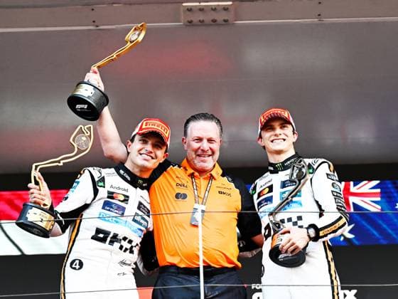May 25, 2025, Piombino, Piombino, Italy: Zak Brown And 4 Lando Norris And 81 Oscar Piastri,Celebrating The Final Podium,During Fia Formula One World Championship, WM, Weltmeisterschaft F1 Monaco Grand Prix 2025, 25 May In Monte Carlo , Monaco Piombino Italy - ZUMAb336 20250525_zsp_b336_029 Copyright: xLucaxBarsalix
