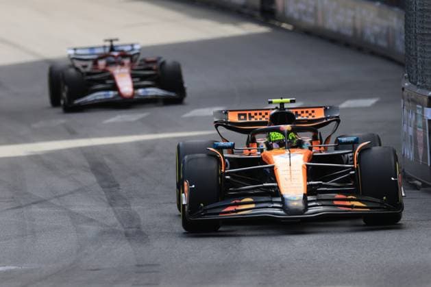 25th May 2025; Circuit de Monaco, Monte Carlo, Monaco; Formula 1 Tag Heuer Grand Prix of Monaco 2025; Race Day; Lando Norris (GBR) McLaren F1 Team ahead of Charles Leclerc (MCO) Scuderia Ferrari HP  ActionPlus12794328 PierrexTeyssot