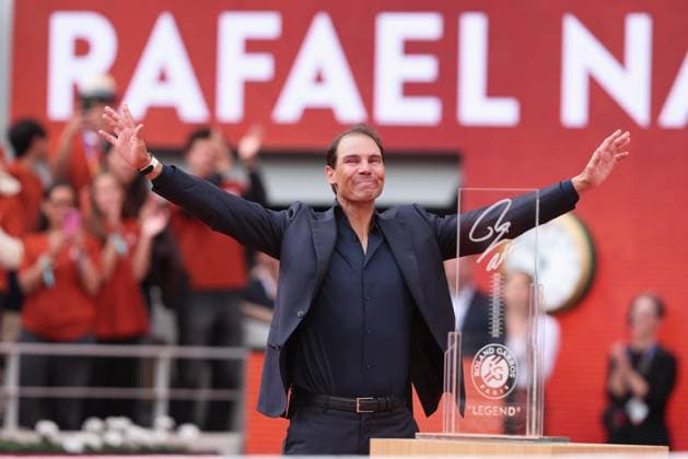 Rafael Nadal farewell ceremony on Court Philippe Chatrier Tennis French Open 2025 Roland Garros Paris France 25 May 2025 Copyright: xJuergenxHasenkopfx