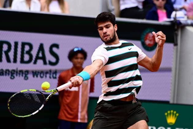 TENNIS : Roland Garros 2025 - Internationaux de France - 26 05 2025 Carlos Alcaraz ( Spain ) during the 2025 French Open at Roland Garros on May 26, 2025 in Paris, France. ( Photo Dante Badano PSNewz ) - ParisFrance  Copyright: xx