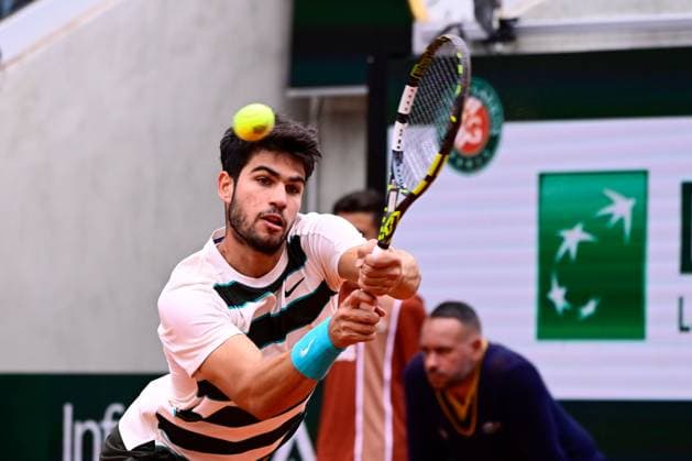 TENNIS : Roland Garros 2025 - Internationaux de France - 26 05 2025 Carlos Alcaraz ( Spain ) during the 2025 French Open at Roland Garros on May 26, 2025 in Paris, France. ( Photo Dante Badano PSNewz ) - ParisFrance  Copyright: xx