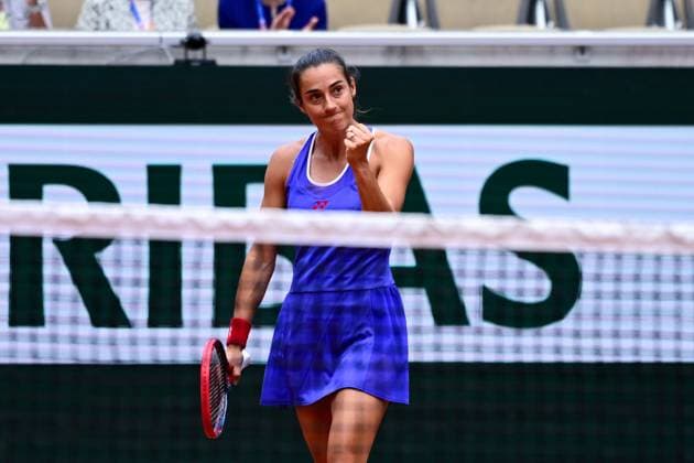 TENNIS : Roland Garros 2025 - Internationaux de France - 26 05 2025 Caroline Garcia ( France ) celebrates during the 2025 French Open at Roland Garros on May 26, 2025 in Paris, France. ( Photo Dante Badano PSNewz ) - ParisFrance  Copyright: xx