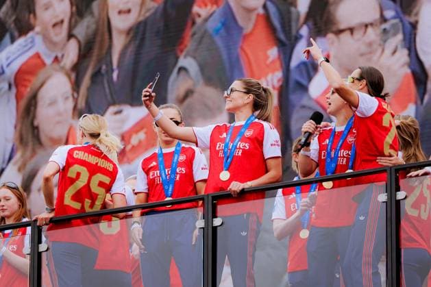 Steph Catley (7 Arsenal) during the UEFA Womens Champions League Arsenal Trophy Lift at Emirates Stadium in London, England. (Pauline FIGUET SPP) Copyright: xPaulinexFIGUETx xSPPx spp-en-PaFiSp-PF_ARS3311