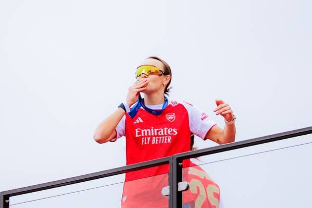 Caitlin Foord (19 Arsenal) during the UEFA Womens Champions League Arsenal Trophy Lift at Emirates Stadium in London, England. (Pauline FIGUET SPP) Copyright: xPaulinexFIGUETx xSPPx spp-en-PaFiSp-PF_ARS3356