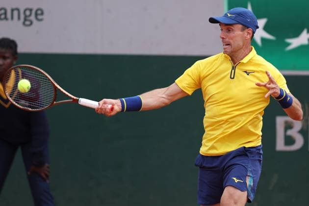 May 26, 2025, Paris, Celestynow, France: ROBERTO BAUTISTA-AGUT of Spain during the match against Holger Rune of Denmark in the first round of French Open 2025 at Roland Garros in Paris. Paris France - ZUMAc278 20250526_zsp_c278_027 Copyright: xMarcinxCholewinskix