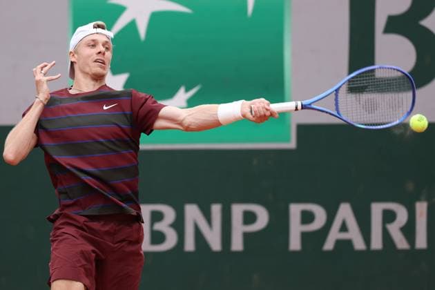 May 26, 2025, Paris, Celestynow, France: DENIS SHAPOVALOV of Canada during the match against Pedro Martinez of Spain in the first round of French Open 2025 at Roland Garros in Paris. Paris France - ZUMAc278 20250526_zsp_c278_037 Copyright: xMarcinxCholewinskix