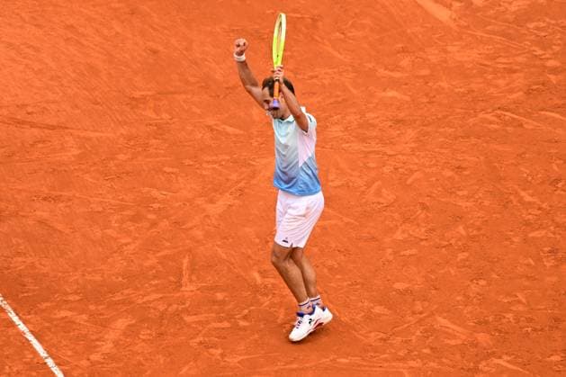 TENNIS : Roland Garros 2025 - Internationaux de France - 26 05 2025 Richard Gasquet ( France ) celebrates during the 2025 French Open at Roland Garros on May 26, 2025 in Paris, France. ( Photo Dante Badano PSNewz ) - ParisFrance  Copyright: xx