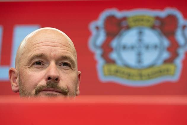 Erik TEN HAG, new head coach, portrait, portrait, cropped single image, single motif, presentation of Erik TEN HAG as new coach of Bayer Leverkusen 26 05 2025 in the Bayarena Leverkusen, Â