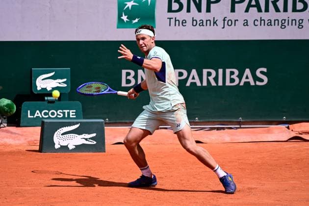 TENNIS : Roland Garros 2025 - Internationaux de France - 26 05 2025 Casper Ruud ( Norway ) during the 2025 French Open at Roland Garros on May 26, 2025 in Paris, France. ( Photo Dante Badano PSNewz ) - ParisFrance  Copyright: xx