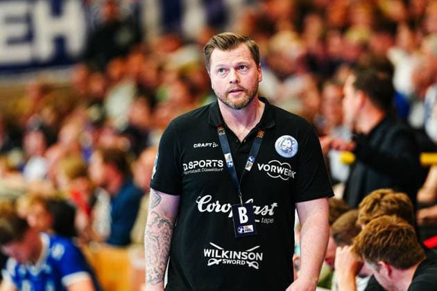 Arnor Thor Gunnarsson Bergischer HC, Coach GER, VfL Luebeck Schwartau vs Bergischer HC, Handball, 2 Bundesliga, Matchday 32, Season 2024 2025, 26 05 2025 GER, VfL Luebeck Schwartau vs Bergischer HC, Handball, 2 Bundesliga, Matchday 32, Season 2024 2025, 26 05 2025 Luebeck Copyright: xEibner-Pressefoto MarcelxvonxFehrnx EP_MFN