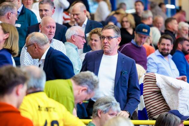 National coach Alfred Gislason in the audience VfL Luebeck Schwartau vs Bergischer HC, Handball, 2 Bundesliga, 26 05 25 Luebeck Schleswig Holstein Germany Copyright: xAgentur54Gradx xFelixxKoenigx