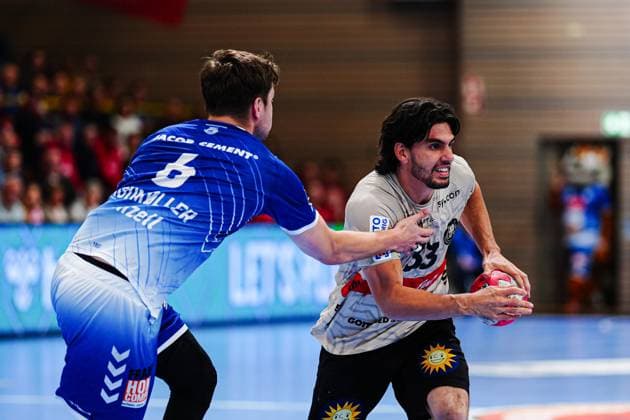 Rasmus Willette Houmoeller VfL Luebeck Schwartau, 06 , Eloy Morante Maldonado Bergischer HC, 33 GER, VfL Luebeck Schwartau vs Bergischer HC, Handball, 2 Bundesliga, Matchday 32, Season 2024 2025, 26 05 2025 GER, VfL Luebeck Schwartau vs Bergischer HC, Handball, 2 Bundesliga, Matchday 32, Season 2024 2025, 26 05 2025 Luebeck Copyright: xEibner-Pressefoto MarcelxvonxFehrnx EP_MFN