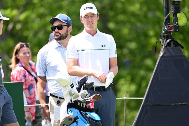 May 26, 2025: Maverick McNealy (USA) drives on the 1st hole during practice rounds at the Memorial Tournament in Dublin, Ohio. Cal Media Dublin USA - ZUMAc04_ 20250526_zma_c04_025 Copyright: xBrentxClarkx