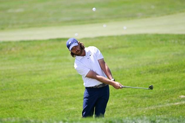 May 26, 2025: Tom Fleetwood (ENG) hits on the driving range at the Memorial Tournament in Dublin, Ohio. Cal Media Dublin USA - ZUMAc04_ 20250526_zma_c04_030 Copyright: xBrentxClarkx