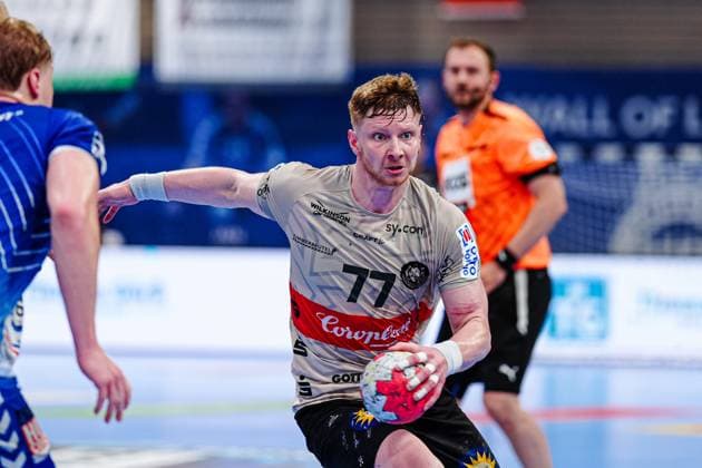 Johannes Wasielewski Bergischer HC, 77 GER, VfL Luebeck Schwartau vs Bergischer HC, Handball, 2 Bundesliga, Matchday 32, Season 2024 2025, 26 05 2025 GER, VfL Luebeck Schwartau vs Bergischer HC, Handball, 2 Bundesliga, Matchday 32, Season 2024 2025, 26 05 2025 Luebeck Copyright: xEibner-Pressefoto MarcelxvonxFehrnx EP_MFN