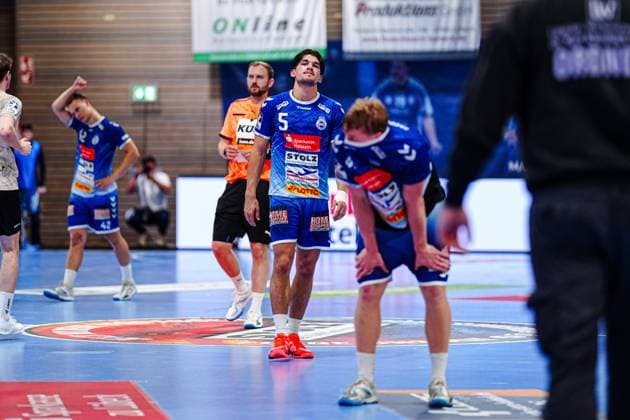 VfL Luebeck Schwartau disappointed after defeat GER, VfL Luebeck Schwartau vs Bergischer HC, Handball, 2 Bundesliga, Matchday 32, Season 2024 2025, 26 05 2025 GER, VfL Luebeck Schwartau vs Bergischer HC, Handball, 2 Bundesliga, Matchday 32, Season 2024 2025, 26 05 2025 Luebeck Copyright: xEibner-Pressefoto MarcelxvonxFehrnx EP_MFN