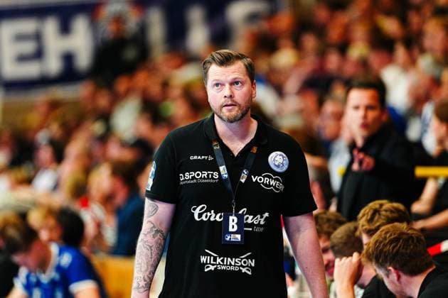 Arnor Thor Gunnarsson Bergischer HC, Coach GER, VfL Luebeck Schwartau vs Bergischer HC, Handball, 2 Bundesliga, Matchday 32, Season 2024 2025, 26 05 2025 GER, VfL Luebeck Schwartau vs Bergischer HC, Handball, 2 Bundesliga, Matchday 32, Season 2024 2025, 26 05 2025 Luebeck Copyright: xEibner-Pressefoto MarcelxvonxFehrnx EP_MFN