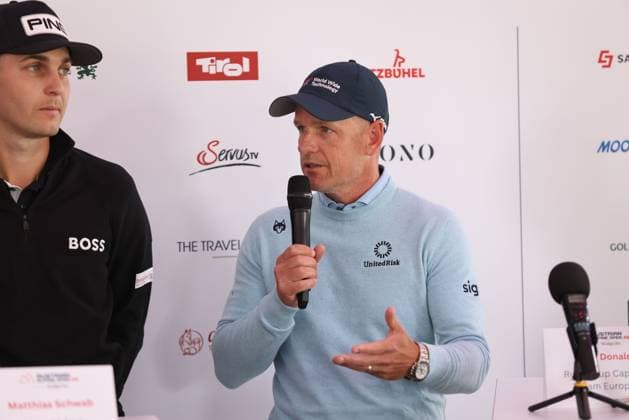 GOLF - Austrian Alpine Open HENNDORF,AUSTRIA,27.MAY.25 - GOLF - DP World Tour, Austrian Alpine Open, press conference, PK, Pressekonferenz Image shows Luke Donald (GBR).  GEPAxpictures xMathiasxMandl