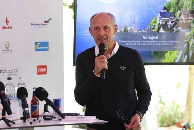 GOLF - Austrian Alpine Open HENNDORF,AUSTRIA,27.MAY.25 - GOLF - DP World Tour, Austrian Alpine Open, press conference, PK, Pressekonferenz Image shows Leo Bauernberger (CEO Salzburgerland Tourismus).  GEPAxpictures xMathiasxMandl