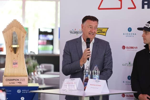 GOLF - Austrian Alpine Open HENNDORF,AUSTRIA,27.MAY.25 - GOLF - DP World Tour, Austrian Alpine Open, press conference, PK, Pressekonferenz Image shows Edwin Weindorfer (CEO Golf Enterprises).  GEPAxpictures xMathiasxMandl