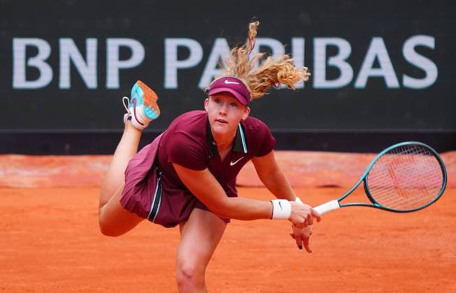 Mirra Andreeva in first round action French Open Tennis, Day Three, Tennis, Roland Garros, Paris, France - 27 May 2025 EDITORIAL USE ONLY No use with unauthorised audio, video, data, fixture lists, club league logos or live services. Online in-match use limited to 120 images, no video emulation. No use in betting, games or single club league player publications. Copyright: xJavierxGarcia Shutterstockx 15314625r