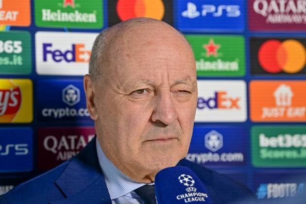 Inter Media Day ahead of 2025 UEFA Champions League final Milano, Italy. 26th, May 2025. Chairman and CEO Giuseppe Marotta of Inter seen during an interview at the BPER Training Centre in Appiano Gentile. The Inter Open Media Day is part of the preparation for the 2025 UEFA Champions League final in Munich. Italy, Milano  Copyright: xGonzalesxPhoto TommasoxFimianox