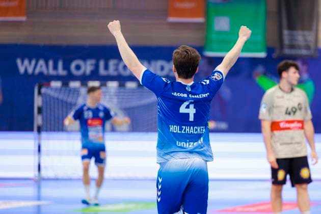 Örn Vésteinsson Östenberg Nr 4, VfL Luebeck Schwartau rejoices VfL Luebeck Schwartau vs Bergischer HC, Handball, 2 Bundesliga, 26 05 25 Luebeck Schleswig Holstein Germany Copyright: xAgentur54Gradx xFelixxKoenigx