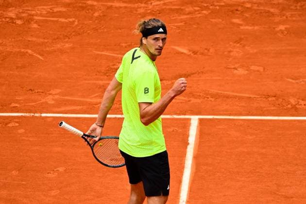 TENNIS : Roland Garros 2025 - Internationaux de France - 27 05 2025 Alexander Zverev ( Germany ) celebrates during the 2025 French Open at Roland Garros on May 27, 2025 in Paris, France. ( Photo Dante Badano PSNewz ) - ParisFrance  Copyright: xx