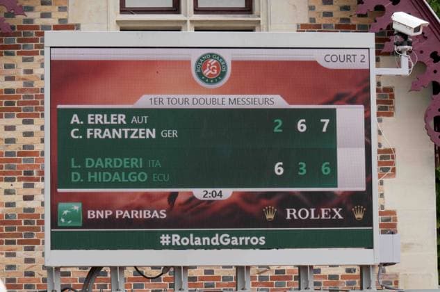 TENNIS - French Open 2025 PARIS,FRANCE,27.MAY.25 - TENNIS - ATP, Tennis Herren World Tour, French Open, Roland Garros, Grand Slam. Image shows the scoreboard.  GEPAxpictures xMichaelxRiedler