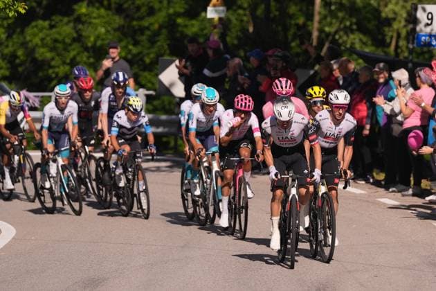 The pack rides during the stage 16 of the Giro d™Italia from Piazzola sul Brenta to San Valentino (Brentonico), Italy - Tuesday, May 27, 2025. - cycling.  Copyright: xFabioxFerrari LaPressex