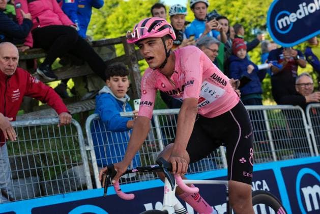 Del Toro Romero Isaac of Uae Team Emirates Xrg pink jersey during the stage 16 of the Giro d™Italia from Piazzola sul Brenta to San Valentino (Brentonico), Italy - Tuesday, May 27, 2025. - cycling.  Copyright: xGianxMattiaxD Alberto LaPressex
