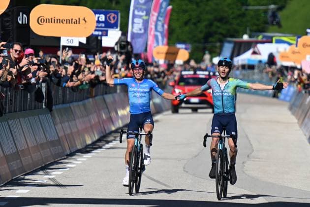 27-05-2025 Giro D italia; Tappa 16 Piazzola Sul Brenta - Brentonico San Valentino; 2025, Xds - Astana; Scaroni, Christian; Fortunato, Lorenzo; Brentonico San Valentino; 