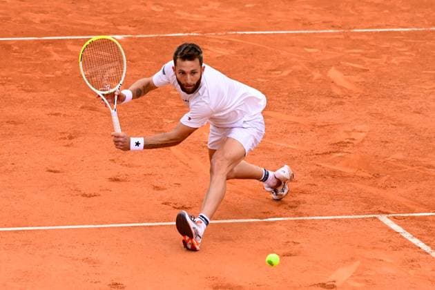 TENNIS : Roland Garros 2025 - Internationaux de France - 27 05 2025 Corentin MOUTET ( France ) during the 2025 French Open at Roland Garros on May 27, 2025 in Paris, France. ( Photo Dante Badano PSNewz ) - ParisFrance  Copyright: xx