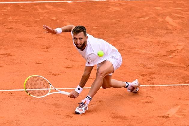 TENNIS : Roland Garros 2025 - Internationaux de France - 27 05 2025 Corentin MOUTET ( France ) during the 2025 French Open at Roland Garros on May 27, 2025 in Paris, France. ( Photo Dante Badano PSNewz ) - ParisFrance  Copyright: xx