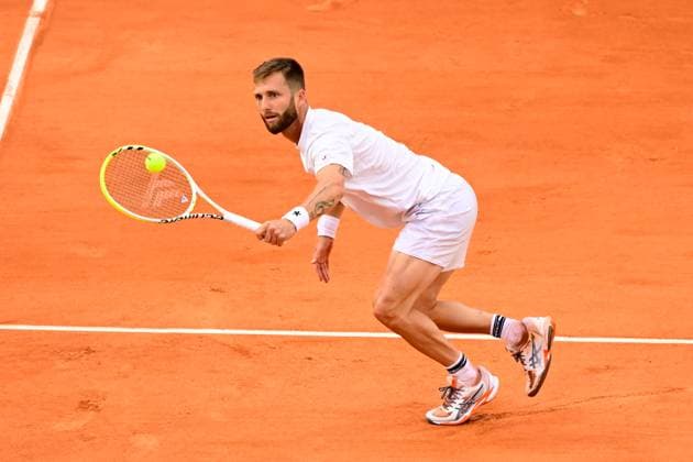 TENNIS : Roland Garros 2025 - Internationaux de France - 27 05 2025 Corentin MOUTET ( France ) during the 2025 French Open at Roland Garros on May 27, 2025 in Paris, France. ( Photo Dante Badano PSNewz ) - ParisFrance  Copyright: xx