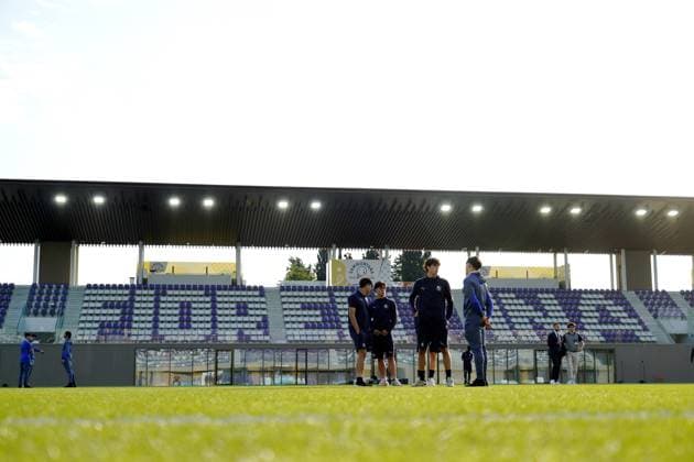 Pitch check for players before the match between Inter and Sassuolo In the final fase of 2024 25 Primavera 1 Championship at the Viola Park Center in Bagno A Ripoli, Florence, center of Italy - Tuesday, May 27, 2025. Sport - Soccer  Copyright: xMarcoxBucco LaPressex