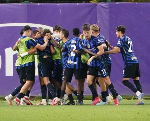 Inter™s Alessandro di Bitonto celebrates after scoring the goal of 1-1 during match between Inter and Sassuolo In the final fase of 2024 25 Primavera 1 Championship at the Viola Park Center in Bagno A Ripoli, Florence, center of Italy - Tuesday, May 27, 2025. Sport - Soccer  Copyright: xMarcoxBucco LaPressex