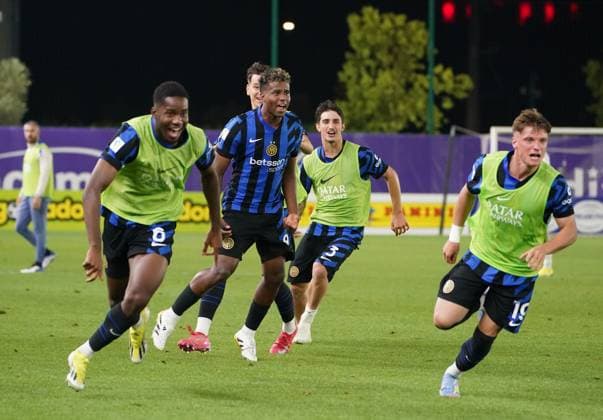Inter™s players celebrations at the end of the match between Inter and Sassuolo In the final fase of 2024 25 Primavera 1 Championship at the Viola Park Center in Bagno A Ripoli, Florence, center of Italy - Tuesday, May 27, 2025. Sport - Soccer  Copyright: xMarcoxBucco LaPressex