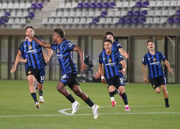 Inter™s players celebrations at the end of the match between Inter and Sassuolo In the final fase of 2024 25 Primavera 1 Championship at the Viola Park Center in Bagno A Ripoli, Florence, center of Italy - Tuesday, May 27, 2025. Sport - Soccer  Copyright: xMarcoxBucco LaPressex
