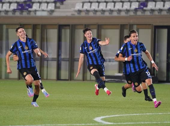 Inter™s players celebrations at the end of the match between Inter and Sassuolo In the final fase of 2024 25 Primavera 1 Championship at the Viola Park Center in Bagno A Ripoli, Florence, center of Italy - Tuesday, May 27, 2025. Sport - Soccer  Copyright: xMarcoxBucco LaPressex