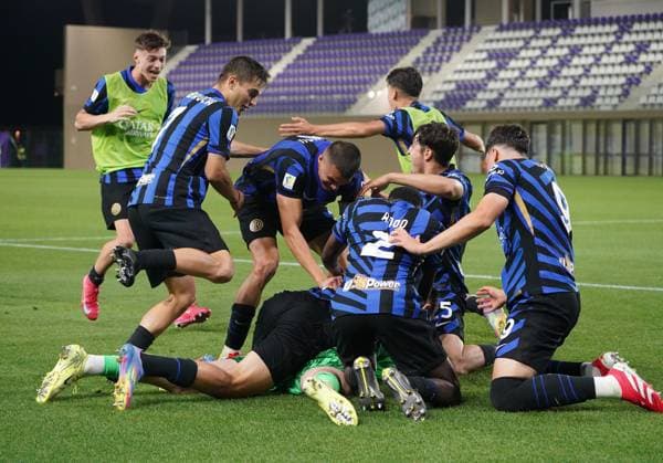 Inter™s players celebrations at the end of the match between Inter and Sassuolo In the final fase of 2024 25 Primavera 1 Championship at the Viola Park Center in Bagno A Ripoli, Florence, center of Italy - Tuesday, May 27, 2025. Sport - Soccer  Copyright: xMarcoxBucco LaPressex