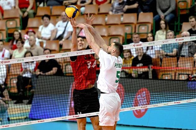 KATOWICE 28.05.2025 MECZ SIATKARZY --- TURNIEJ SILESIA CUP: MECZ BULGARIA - NIEMCY --- MENS VOLLEYBALL MATCH: BULGARIA - GERMANY N Z LEON MEIER ILIYA PETKOV FOT. PAWEL PIOTROWSKI 400MM.PL NEWSPIX.PL --- newspix.pl 