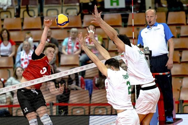 KATOWICE 28.05.2025 MECZ SIATKARZY --- TURNIEJ SILESIA CUP: MECZ BULGARIA - NIEMCY --- MENS VOLLEYBALL MATCH: BULGARIA - GERMANY N Z THEO MOHWINKEL FOT. PAWEL PIOTROWSKI 400MM.PL NEWSPIX.PL --- newspix.pl 