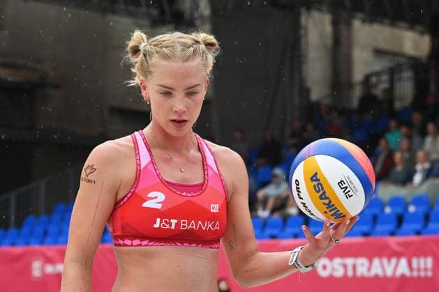 Marie-Sara Stochlova of Czech Republic during the Groupe D women match Marketa Svozilova and Marie-Sara Stochlova of Czech Republic vs Anouk Verge-Depre and Zoe Verge-Depre of Switzerland at the Pro Tour Elite Beach volleyball, Beachvolleyball tournament in Ostrava, Czech Republic, May 28, 2025. (CTKxPhoto JaroslavxOzana) CTKPhotoP2025052807129  CTKPhotoP2025052807129
